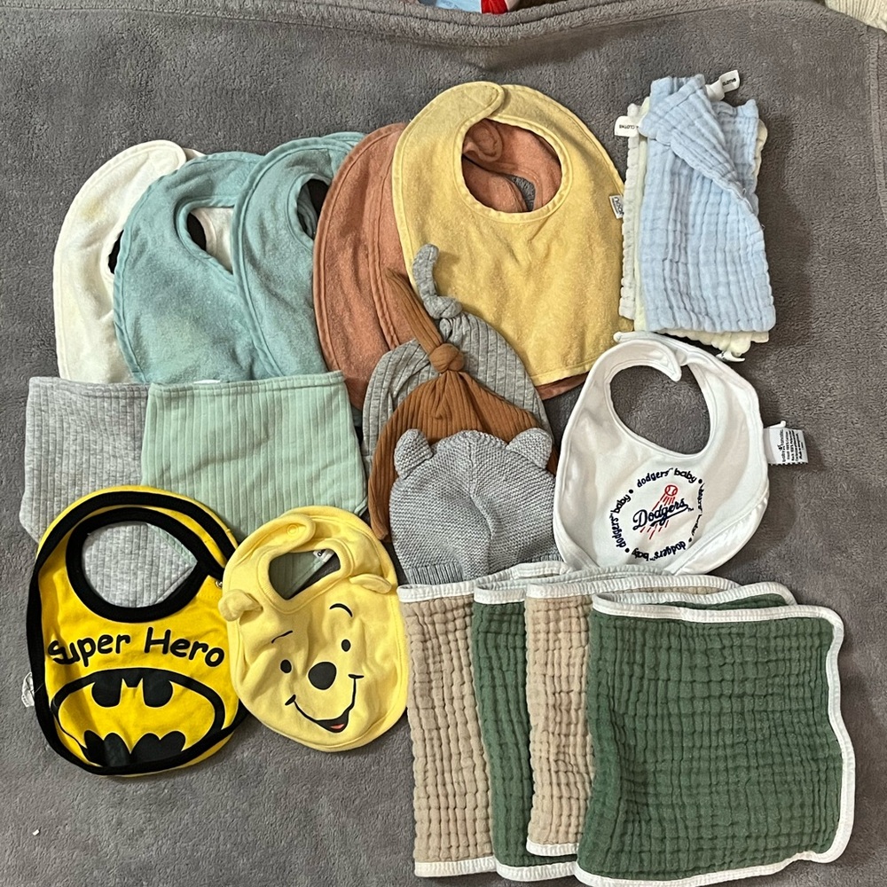 Kids Cartoon Bib Set - Multi-Color